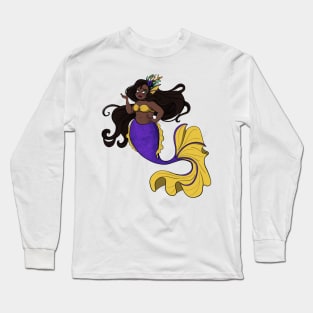 Purple And Yellow Mermaid Long Sleeve T-Shirt